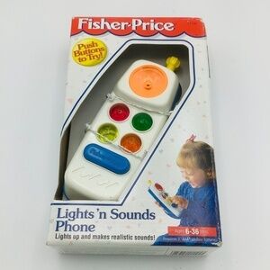 New Vintage Rare Fisher-Price "Lights 'n Sounds"‎ Phone Toy 1995 push buttons
